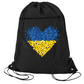 Ukraine Flag Heart Drawstring Backpack – Support Ukraine Gift Bag, Freedom & Peace Cinch Pack