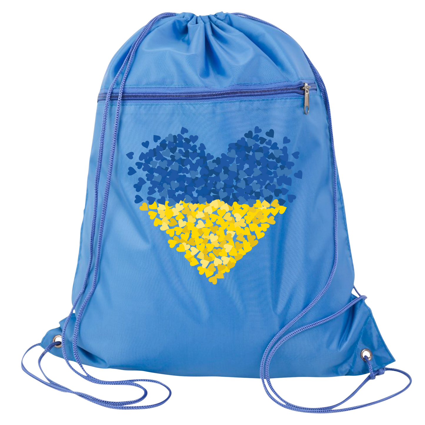 Ukraine Flag Heart Drawstring Backpack – Support Ukraine Gift Bag, Freedom & Peace Cinch Pack