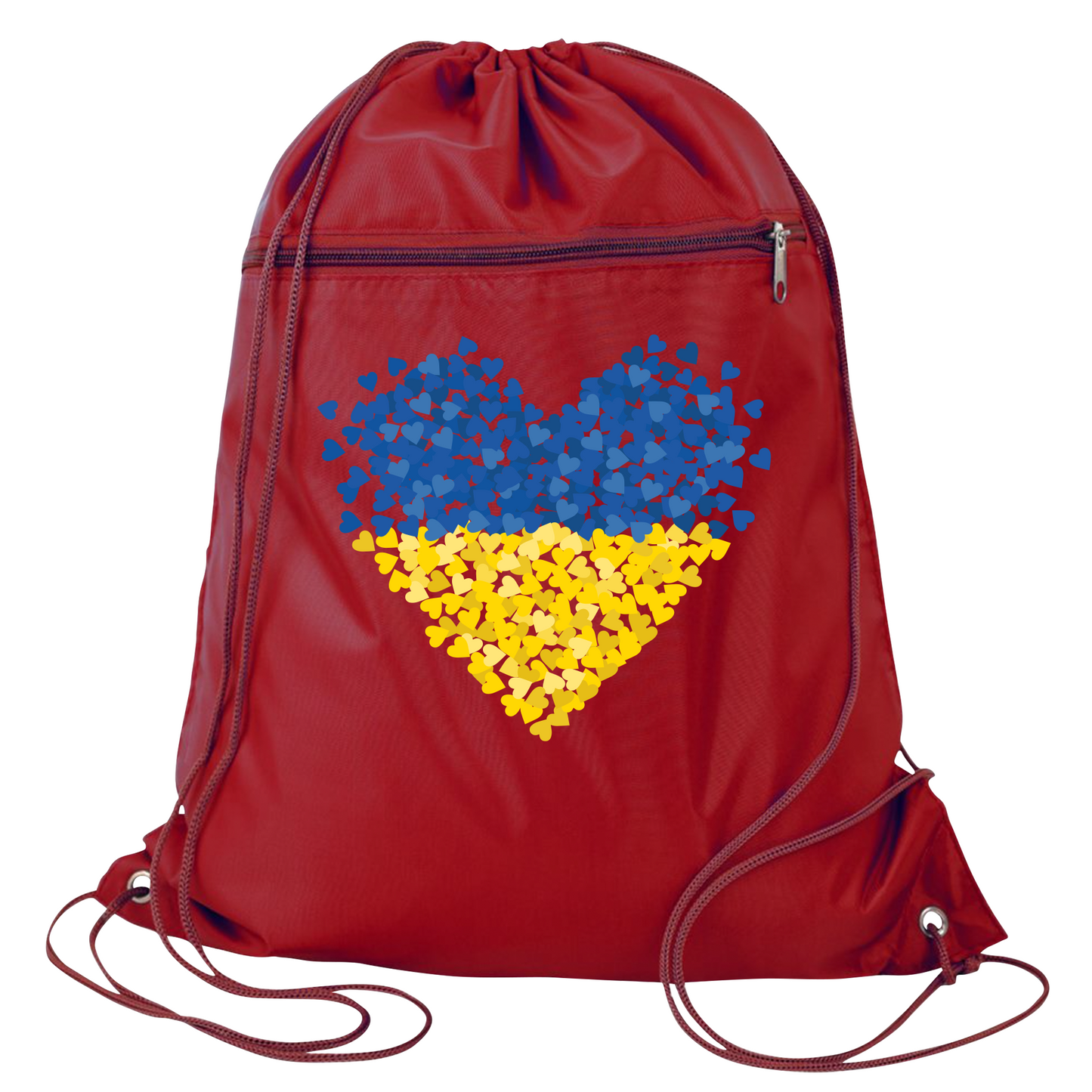 Ukraine Flag Heart Drawstring Backpack – Support Ukraine Gift Bag, Freedom & Peace Cinch Pack