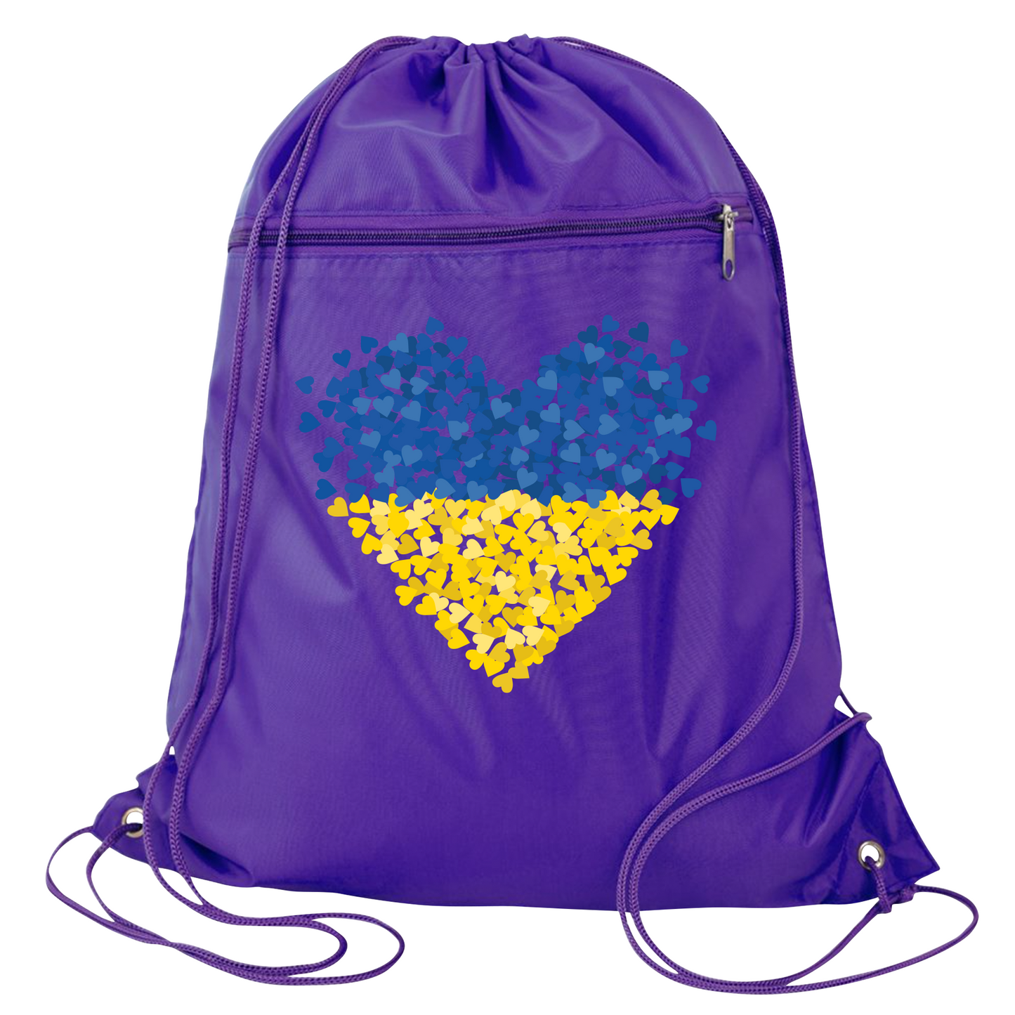 Ukraine Flag Heart Drawstring Backpack – Support Ukraine Gift Bag, Freedom & Peace Cinch Pack