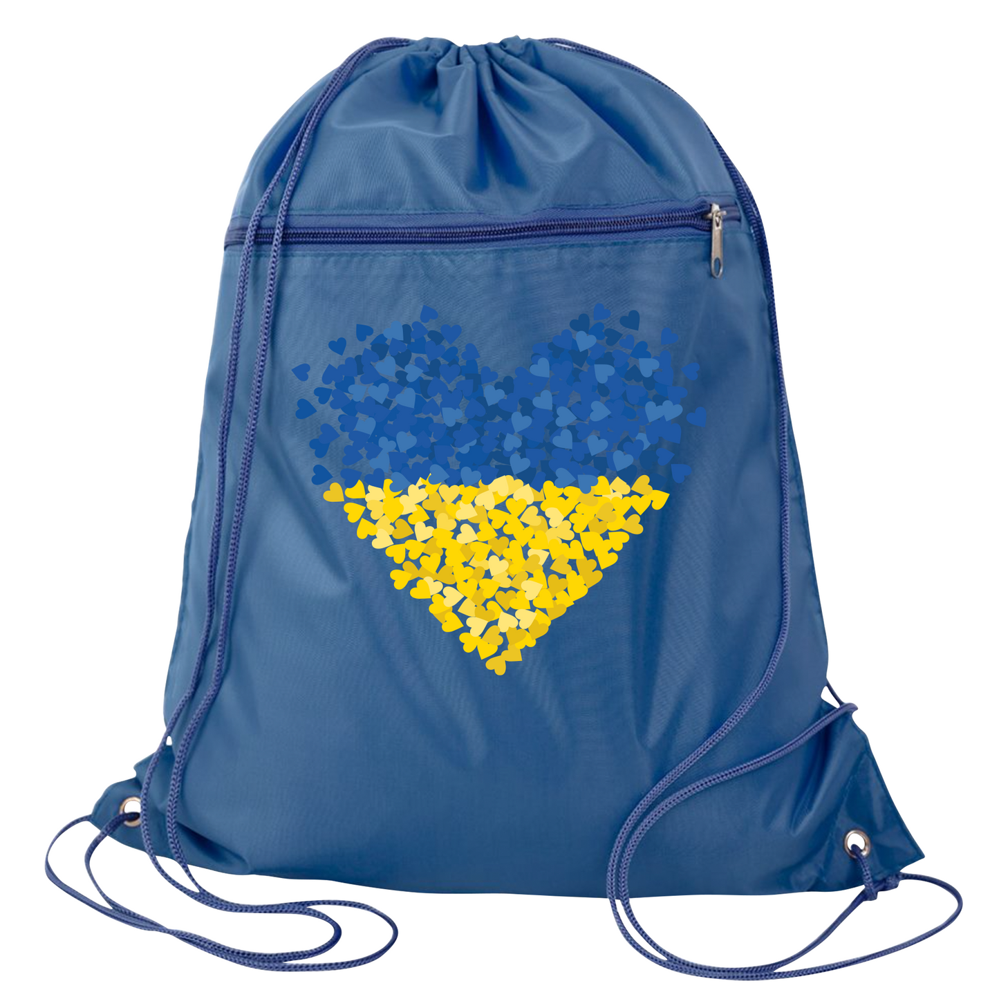 Ukraine Flag Heart Drawstring Backpack – Support Ukraine Gift Bag, Freedom & Peace Cinch Pack