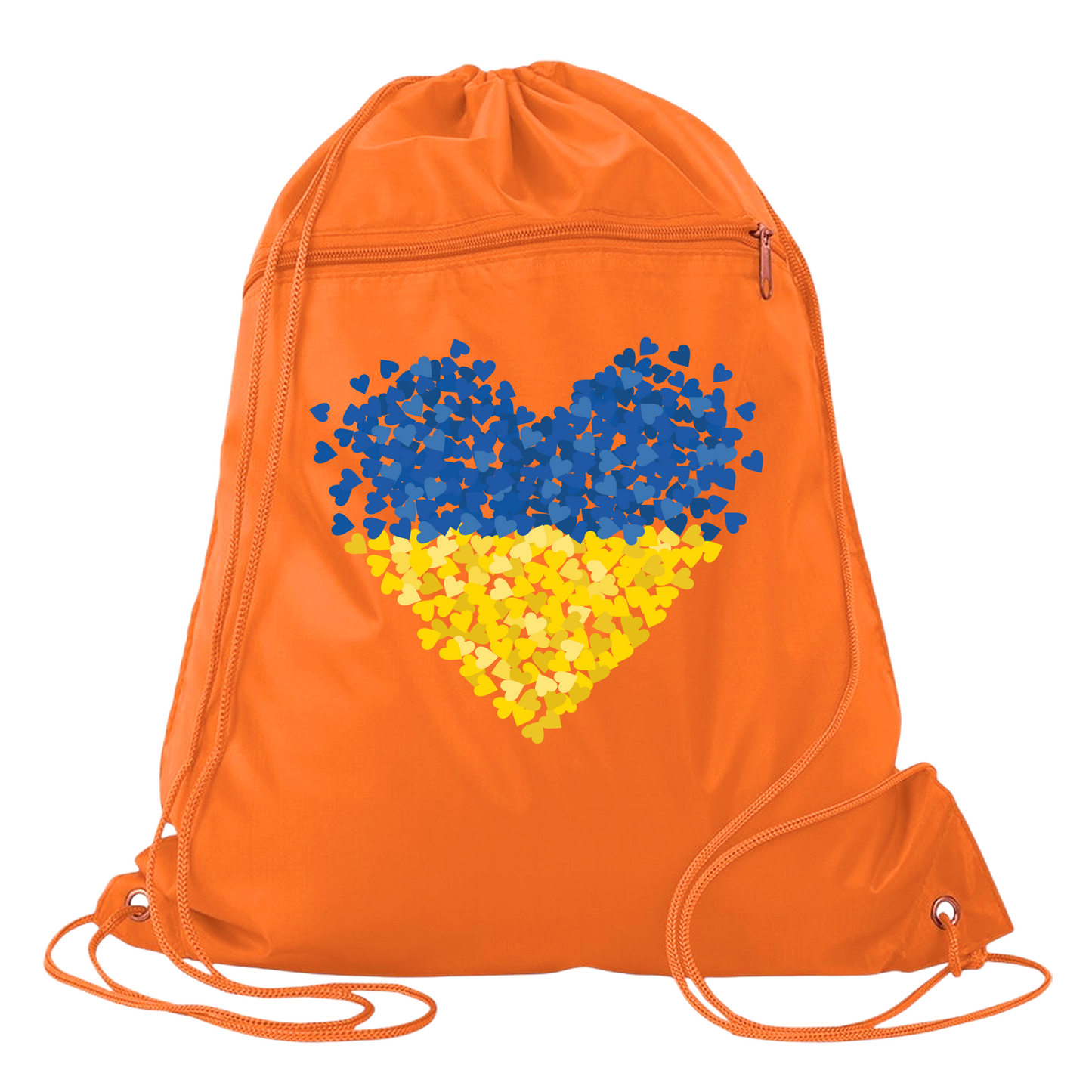 Ukraine Flag Heart Drawstring Backpack – Support Ukraine Gift Bag, Freedom & Peace Cinch Pack