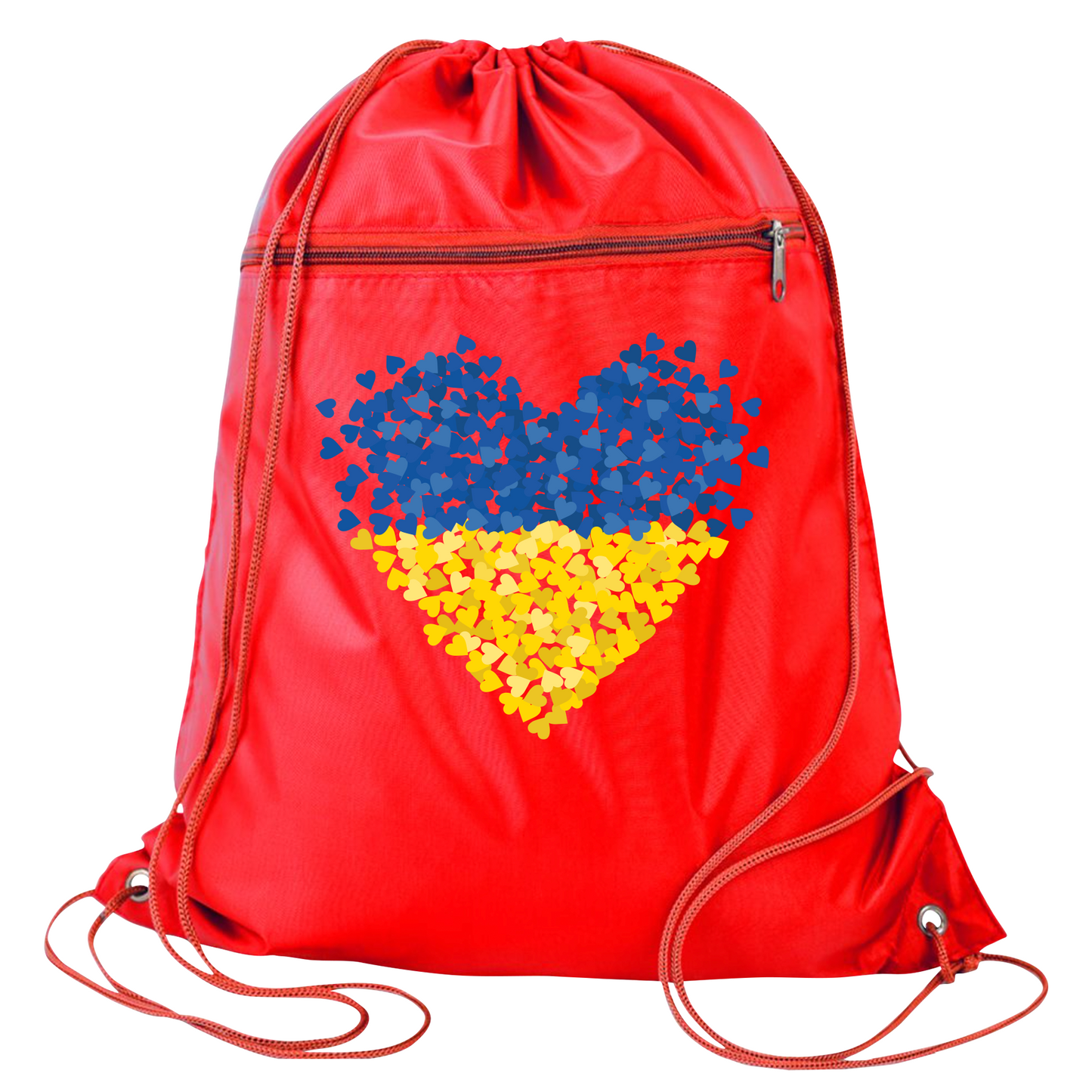 Ukraine Flag Heart Drawstring Backpack – Support Ukraine Gift Bag, Freedom & Peace Cinch Pack