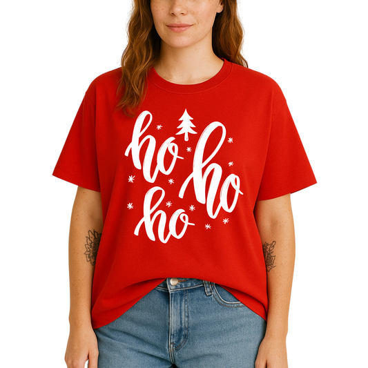 Cute Ho Ho Ho Christmas T-Shirt – Santa Holiday Shirt for Women & Men
