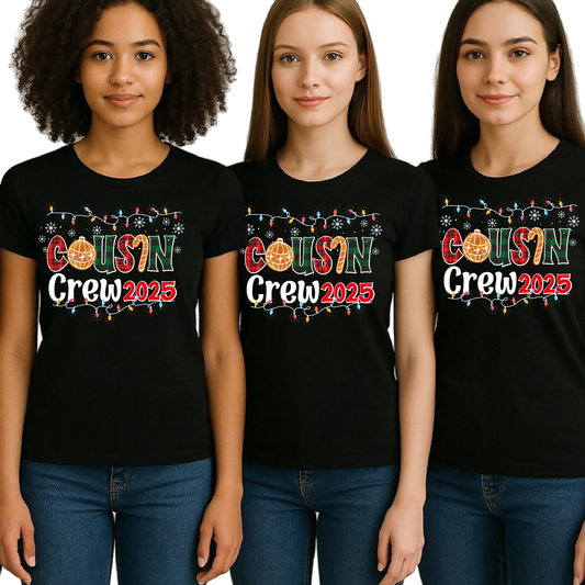 Cousin Crew 2025 Christmas Shirt – Matching Family Holiday Tee, Christmas Cousins T-Shirt