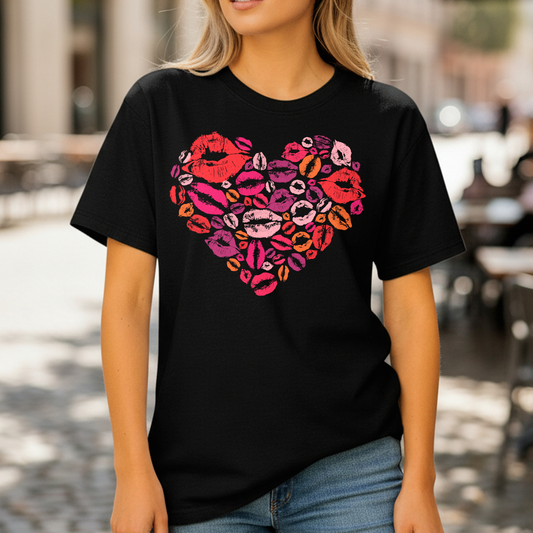 Heart Lips Valentine Shirt – Cute Kissing Lips Love Tee