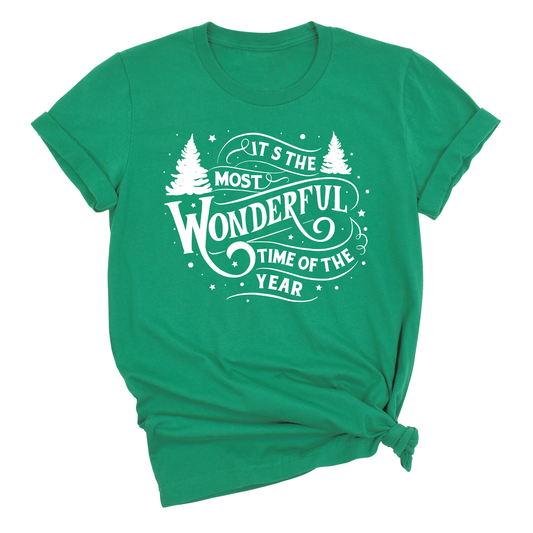 Most Wonderful Time of the Year Christmas T-Shirt – Holiday Graphic Tee, Winter Vacation & Family Matching Shirt