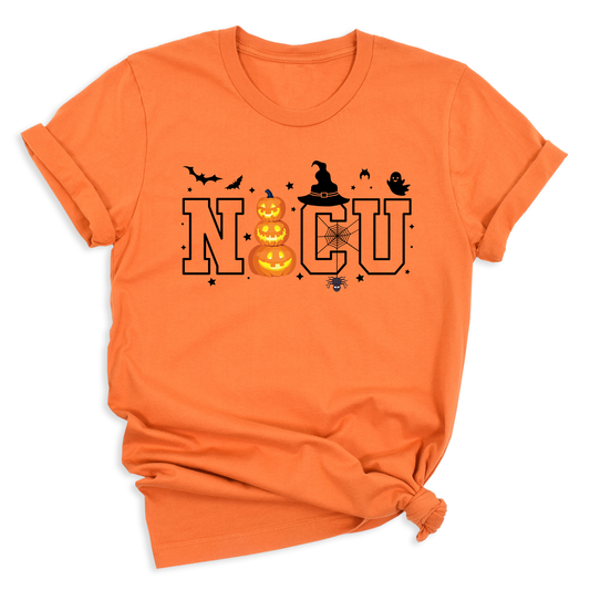 Halloween NICU Nurse T-Shirt – Pumpkin Face Spooky Season Tee, Funny Halloween Shirt for Nurses