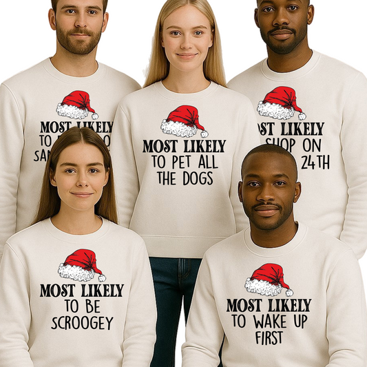 Most Likely To Matching Family Christmas Sweatshirts – Custom Xmas Sayings Sweater