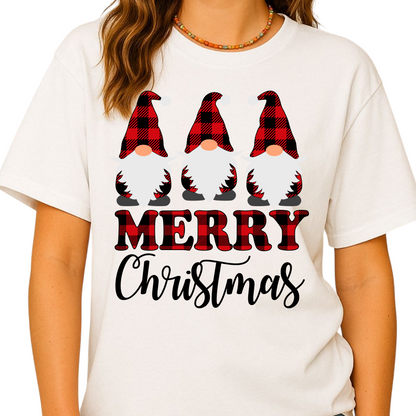 Gnomes Buffalo Plaid Christmas Shirt – Matching Family Xmas Tee – Merry Gnomes Holiday Shirt
