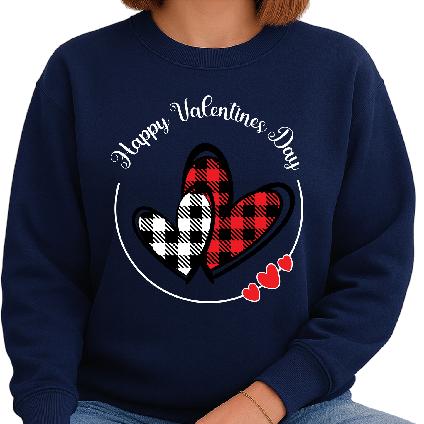 Happy Valentine’s Day Buffalo Plaid Heart Sweatshirt Gift