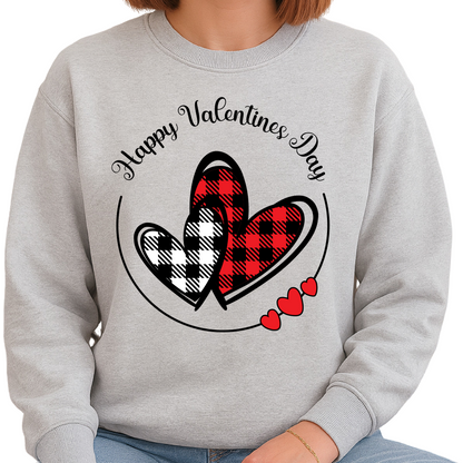 Happy Valentine’s Day Buffalo Plaid Heart Sweatshirt Gift