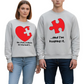 Matching Couple Valentine Puzzle Heart Sweatshirts His & Hers