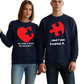 Matching Couple Valentine Puzzle Heart Sweatshirts His & Hers