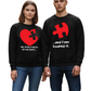Matching Couple Valentine Puzzle Heart Sweatshirts His & Hers
