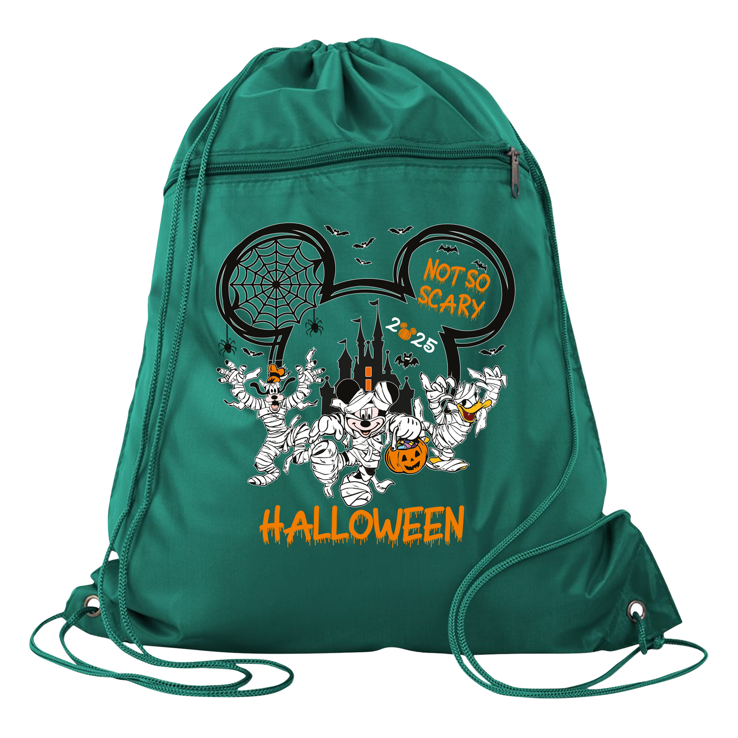 Not So Scary Disney Halloween Drawstring Bag – Mickey & Minnie Trick or Treat Cinch Backpack