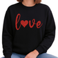 Love Heart Glitter Valentine Sweatshirt Sparkly Love Sweater