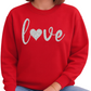Love Heart Glitter Valentine Sweatshirt Sparkly Love Sweater
