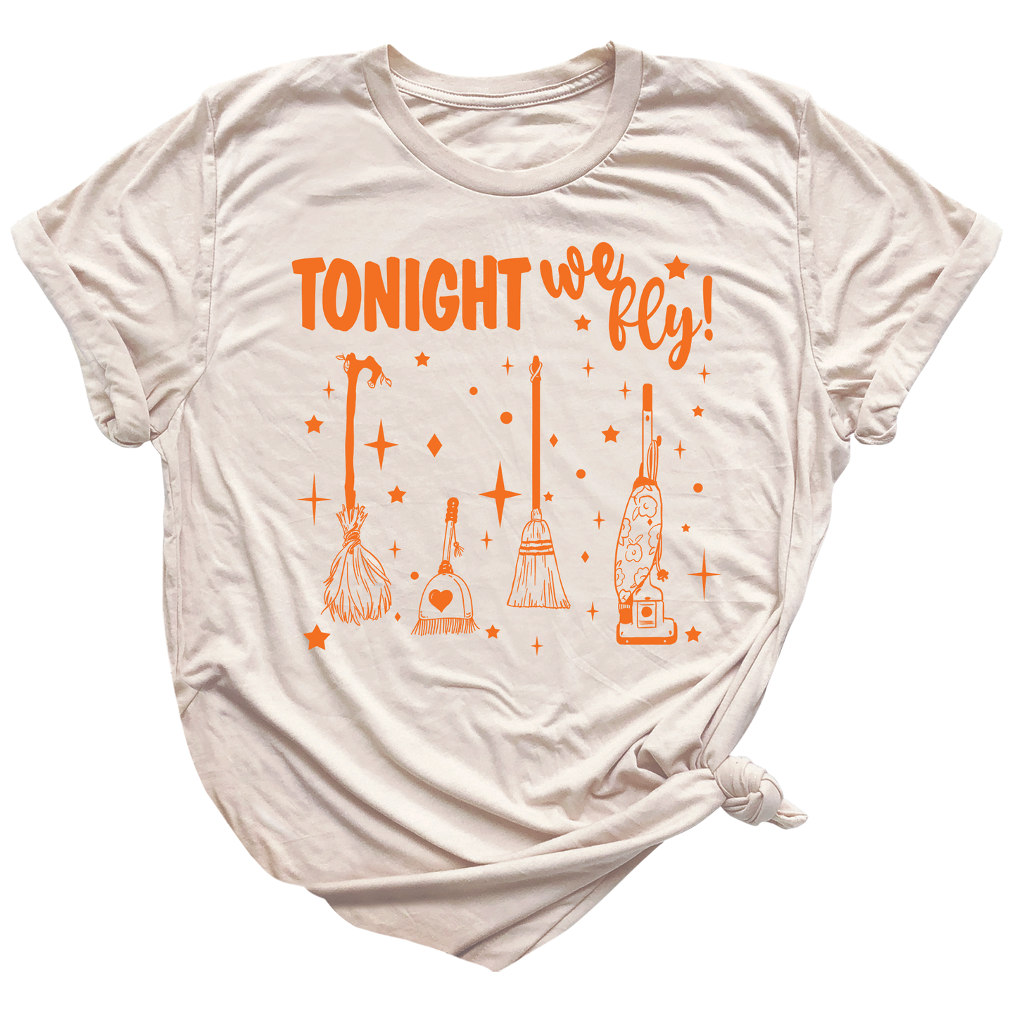 Tonight We Fly Witch Shirt – Funny Halloween Tee for Women Men, Spooky Season Top, Witch Humor Shirt, Fall Party Outfit, Witch Lover Gift