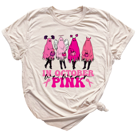 Breast Cancer Halloween Shirt – Pink Ghost Tee | Breast Cancer Awareness October Shirt