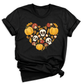 Heart Skull Halloween Shirt – Fall Season Tee for Women Men | Autumn Pumpkin Patch Outfit