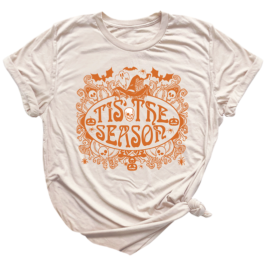 Tis the Season Halloween Shirt – Skull & Ghost Tee | Spooky Season Party Shirt