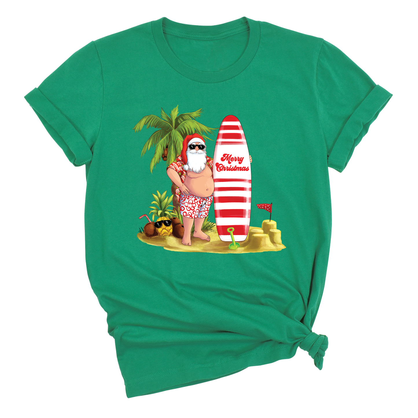 Beach Party Christmas Shirt – Santa Surfing Holiday Tee