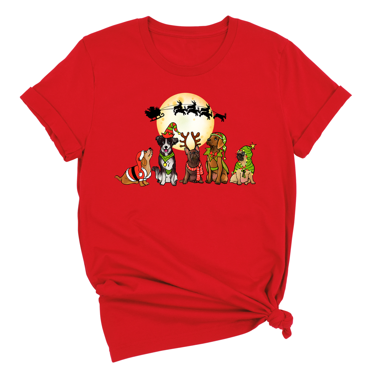 Christmas Dog Shirt – Santa Reindeer Dog Lover Holiday Tee