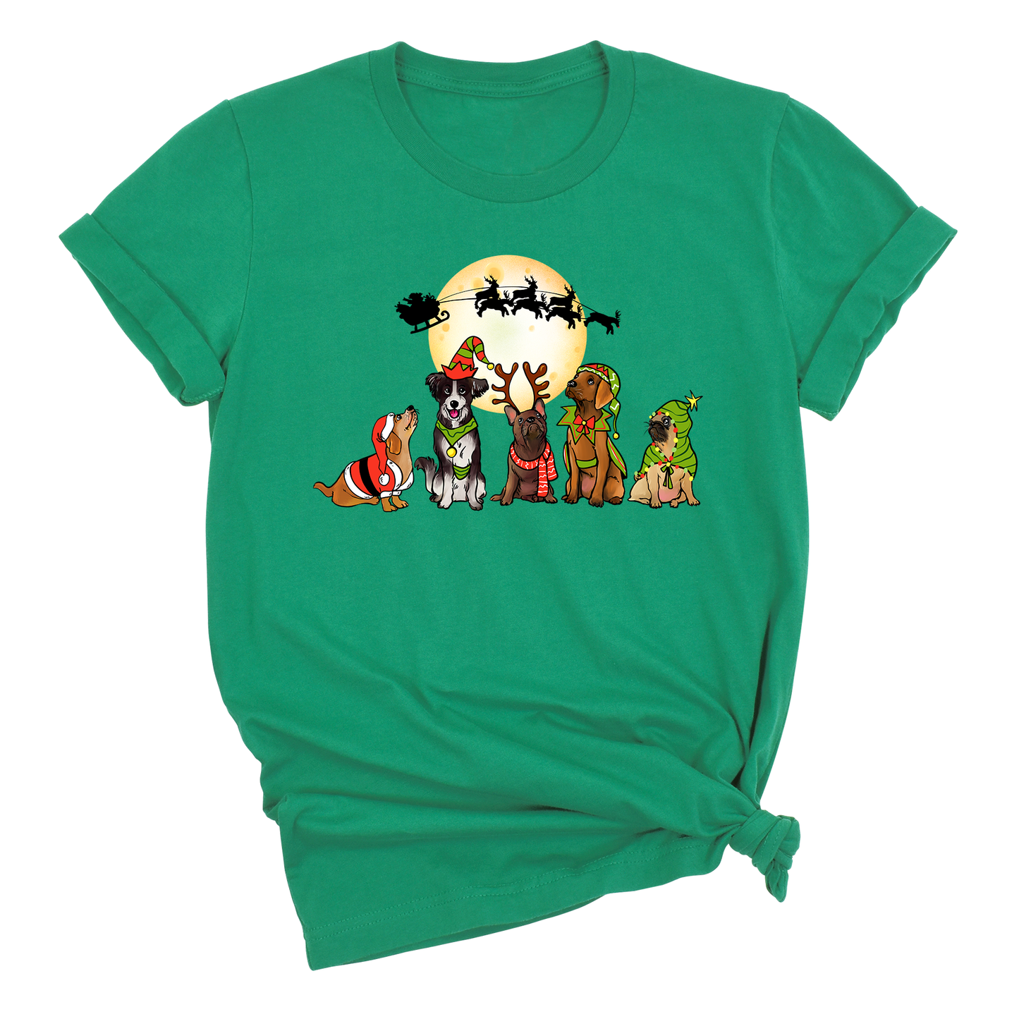 Christmas Dog Shirt – Santa Reindeer Dog Lover Holiday Tee