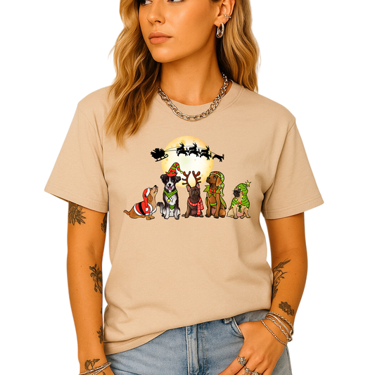 Christmas Dog Shirt – Santa Reindeer Dog Lover Holiday Tee