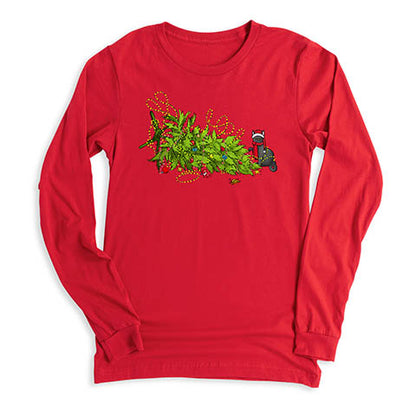 long sleeve red funny new year tees