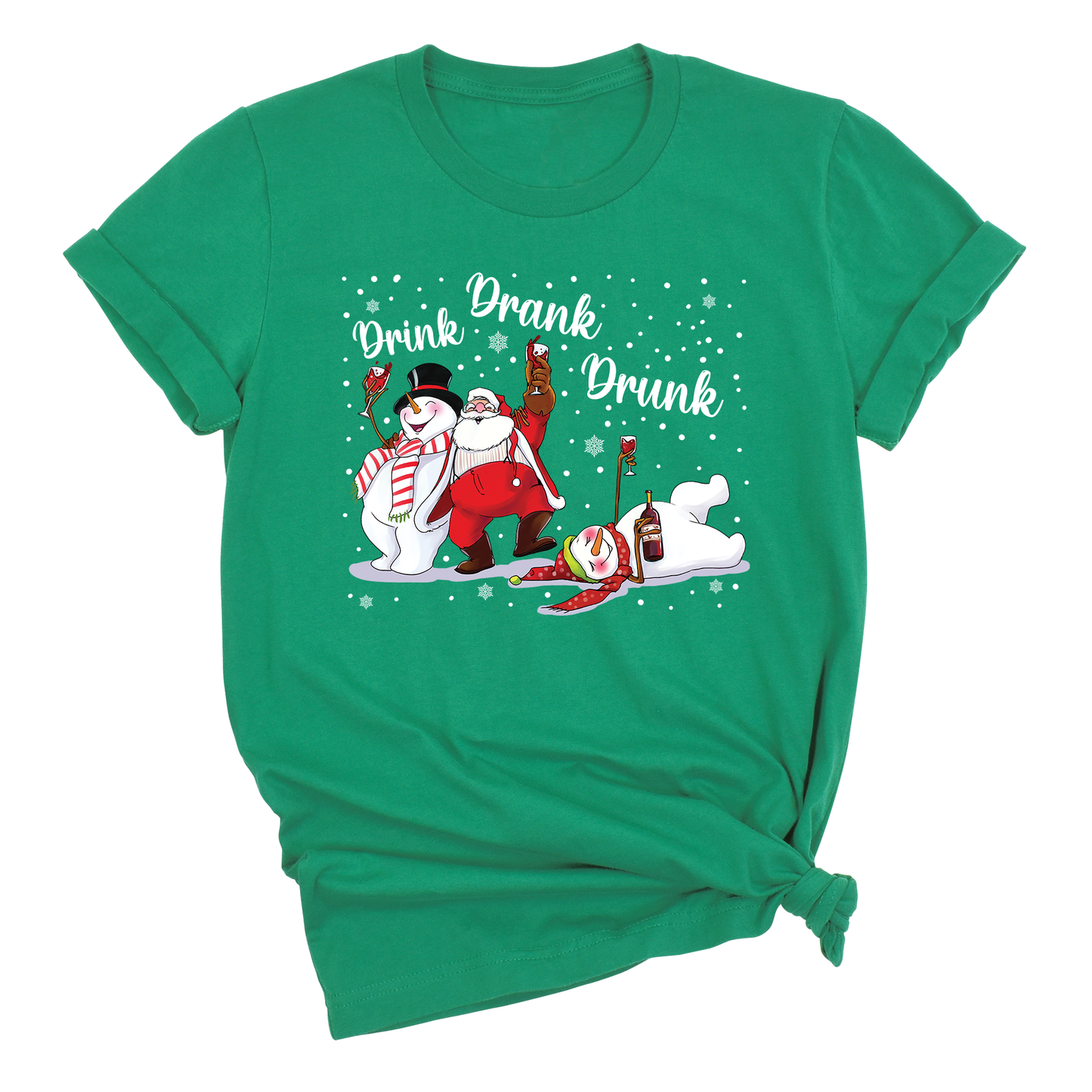 Drink Drank Drunk Christmas Shirt – Funny Holiday Party Tee
