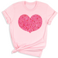 Valentines Day Pink Glitter Heart Shirt – Cute Love Graphic Tee