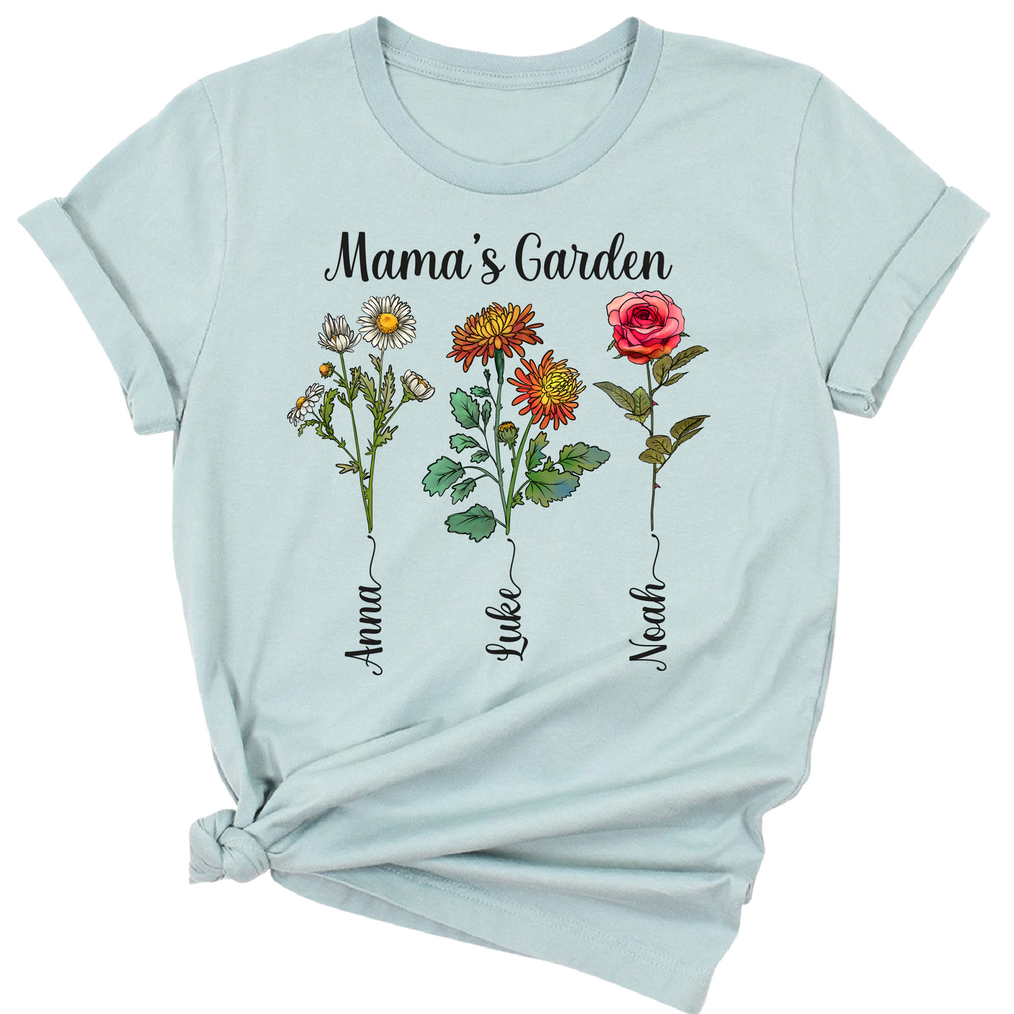 Personalized Birth Month Flower Mom Shirt – Custom Mama’s Garden Tee with Kids Names