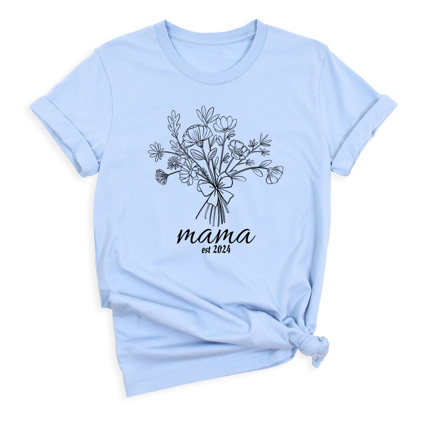 Personalize Floral Mama Shirt