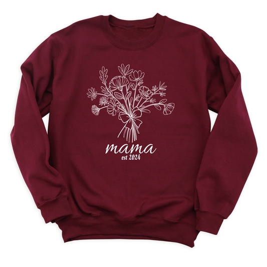 Personalize Floral Mama Shirt