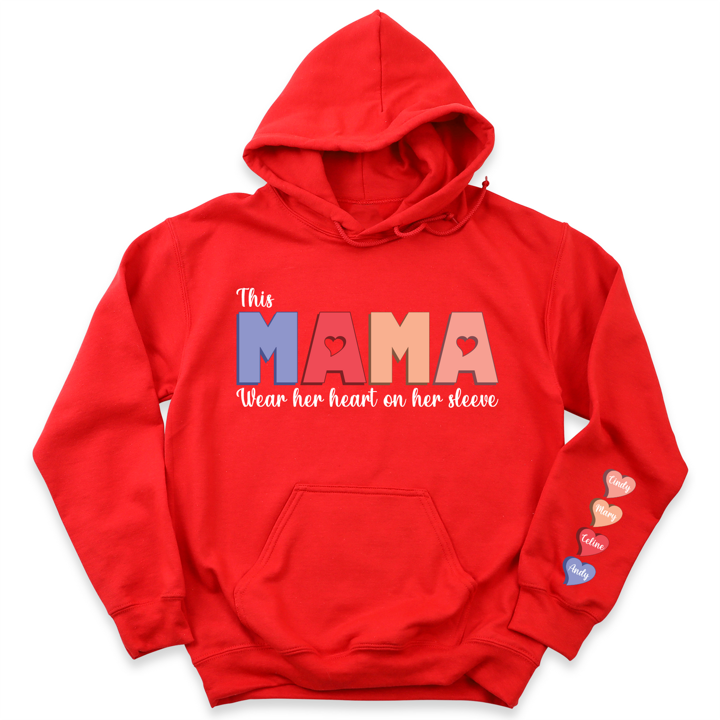 Custom Mama Sweatshirt with Children Name on Sleeve