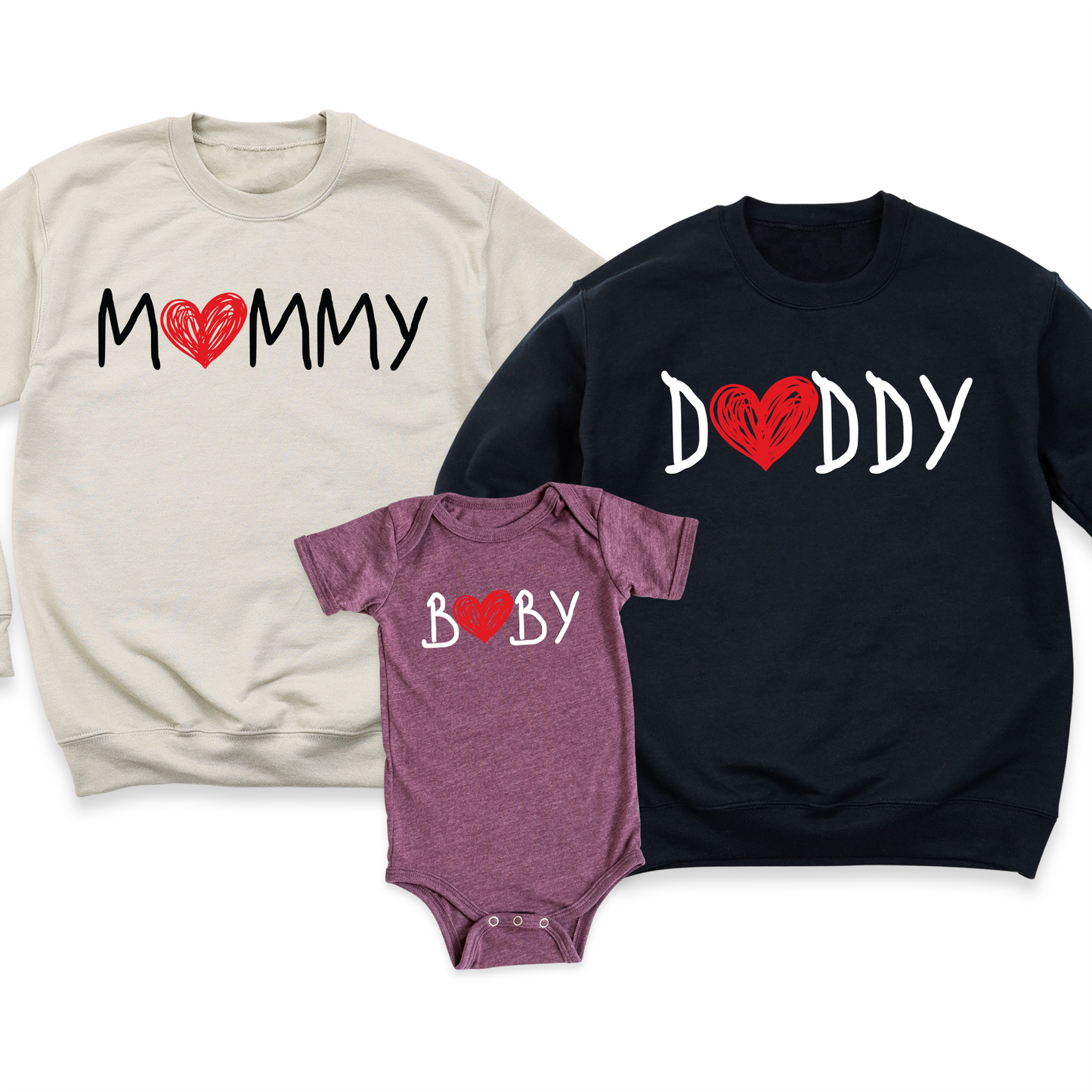 Family Matching Outfits Mommy Daddy Baby T-Shirt Set