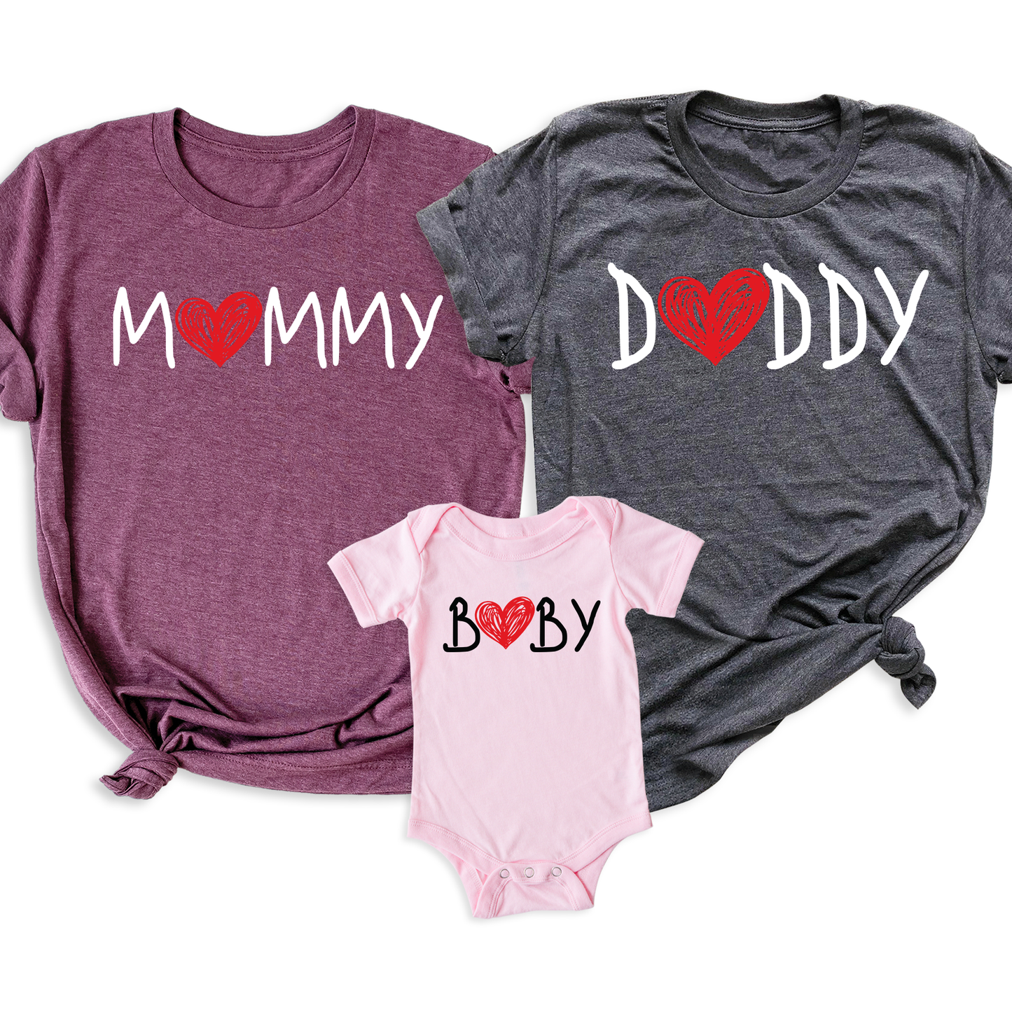 Family Matching Outfits Mommy Daddy Baby T-Shirt Set