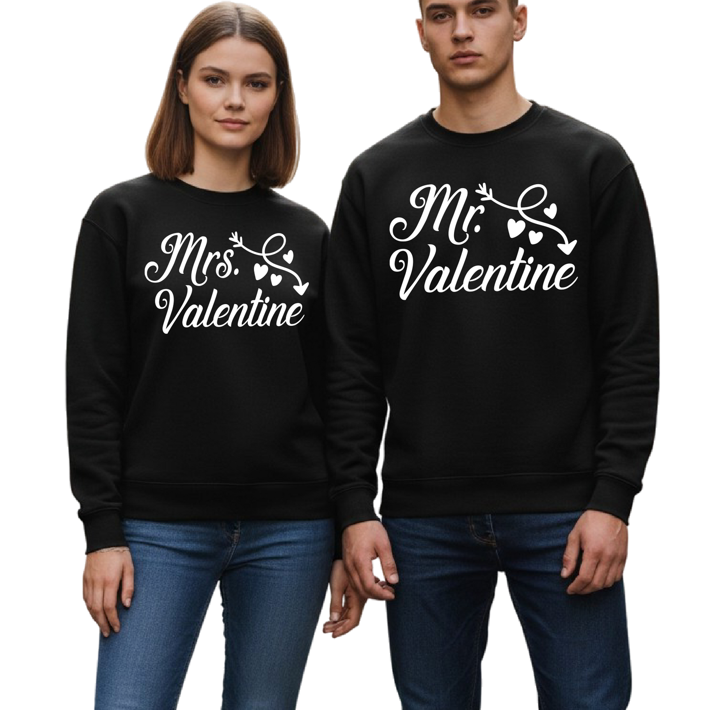 Mr & Mrs Valentine Matching Sweatshirts – Couples Valentine Gift