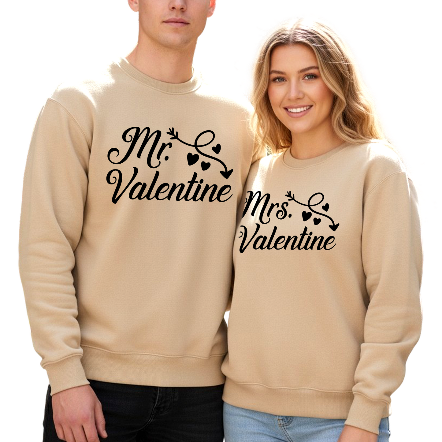 Mr & Mrs Valentine Matching Sweatshirts – Couples Valentine Gift