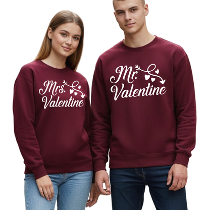 Mr & Mrs Valentine Matching Sweatshirts – Couples Valentine Gift