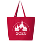 Disney 2025 Zippered Tote Bag – Disney Castle Canvas Bag for Women, Aesthetic Market & Travel Tote