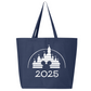 Disney 2025 Zippered Tote Bag – Disney Castle Canvas Bag for Women, Aesthetic Market & Travel Tote