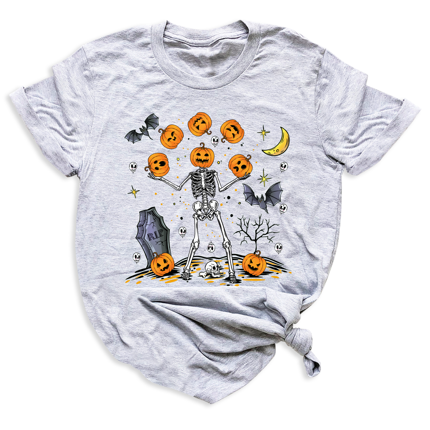 Halloween Skeleton Shirt – Pumpkin Face Tee | Funny Spooky Season Shirt