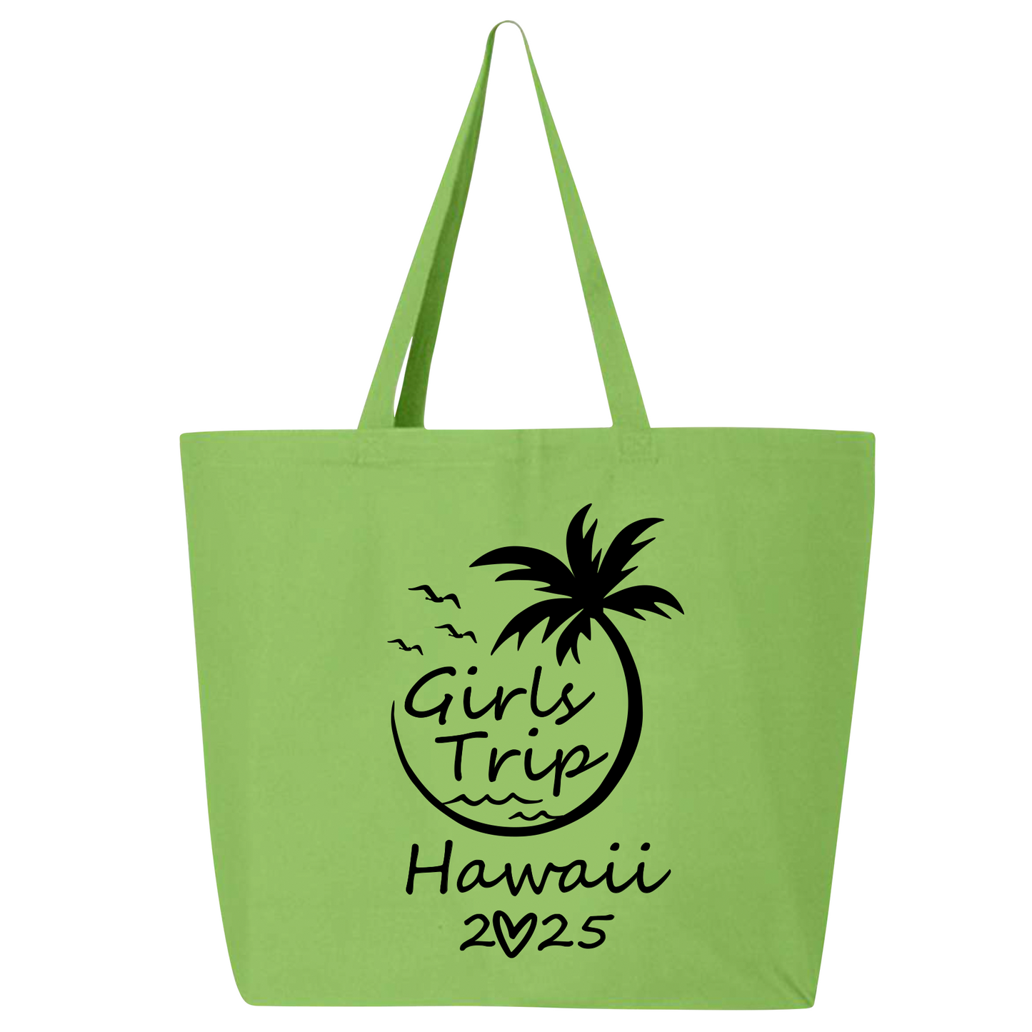Custom Girls Trip 2025 Zippered Tote Bag – Hawaii Vacation Bag, Beach Party Bag, Girls Weekend Travel Tote