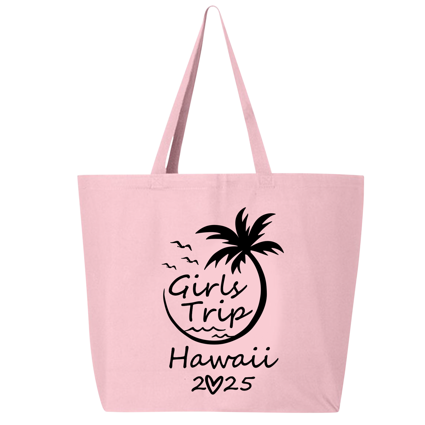 Custom Girls Trip 2025 Zippered Tote Bag – Hawaii Vacation Bag, Beach Party Bag, Girls Weekend Travel Tote