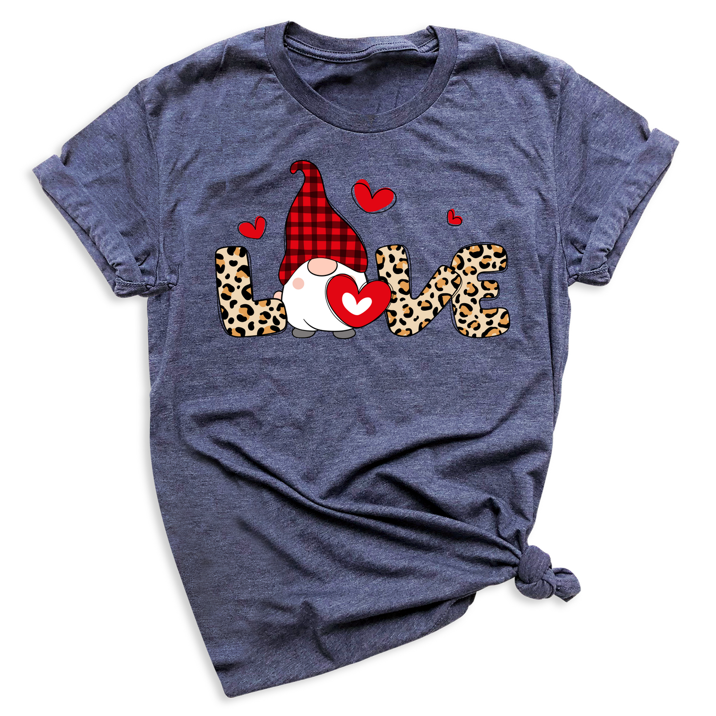 Love Buffalo Plaid Gnome Valentine Shirt Cute Red Heart Tee