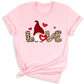 Love Buffalo Plaid Gnome Valentine Shirt Cute Red Heart Tee