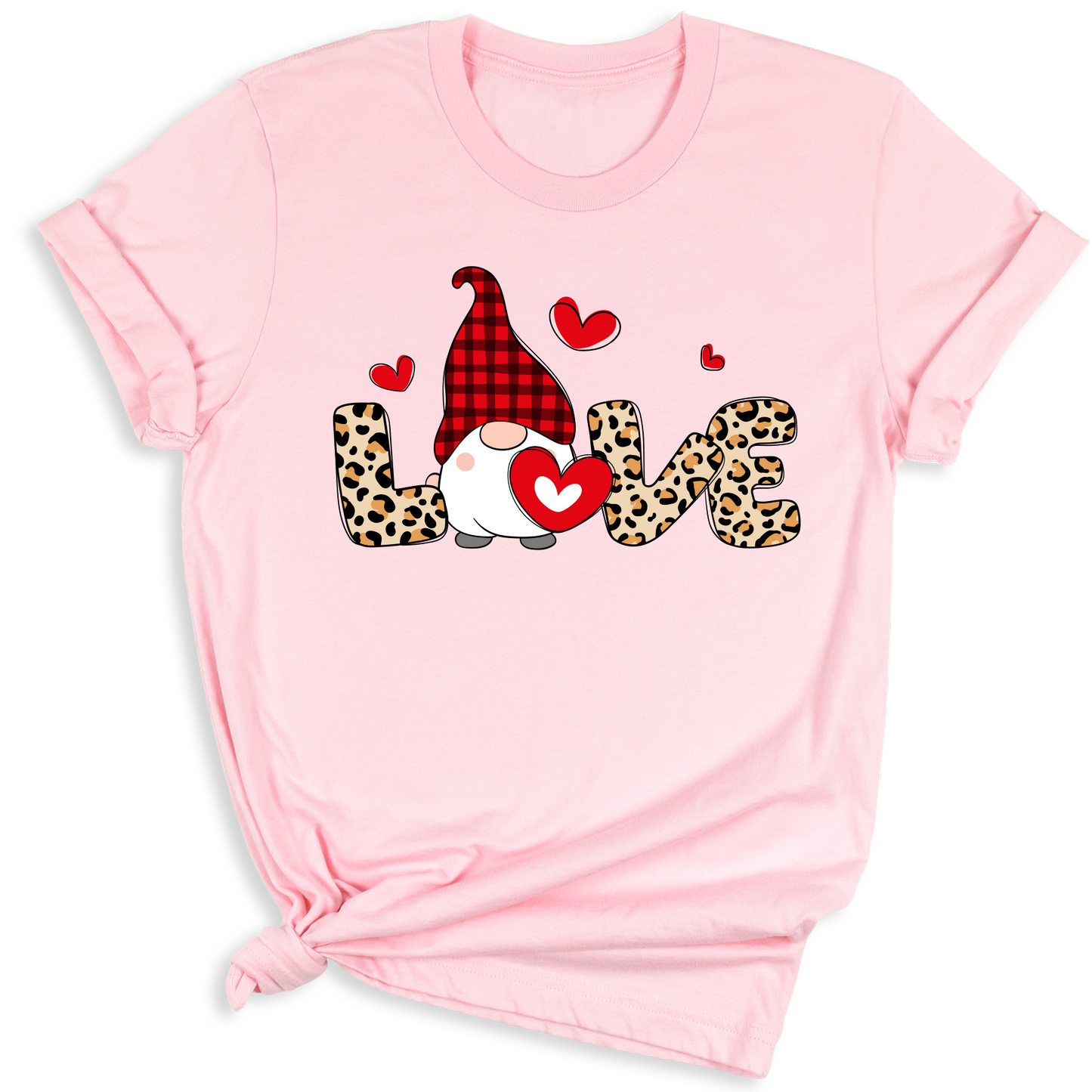 Love Buffalo Plaid Gnome Valentine Shirt Cute Red Heart Tee